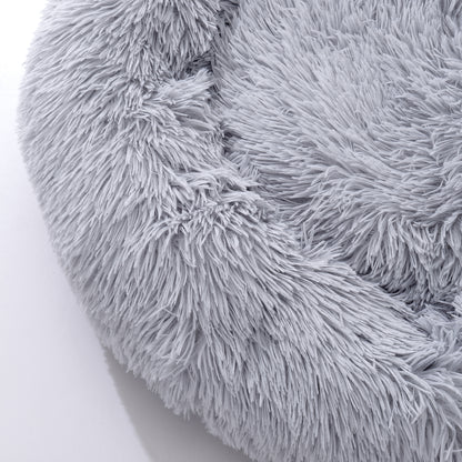 Calming Donut Plush Pet Bed – Soft, Round Cuddler with Raised Rim and Anti-Slip Bottom