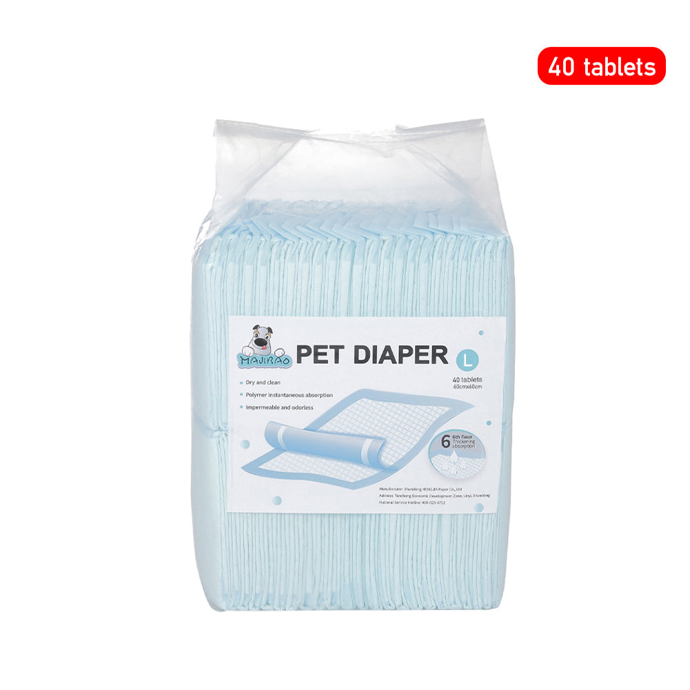 L-Size Disposable Training Pads for Puppies & Cats – 40-Pack, Extra Absorbent