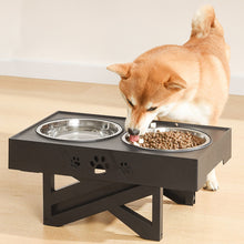 Adjustable Elevated Dog Feeder with 2 Stainless Steel Bowls – Foldable Raised Stand for Food & Water