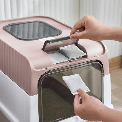 Fully Enclosed Cat Litter Box with UV Sterilization and Odour Control