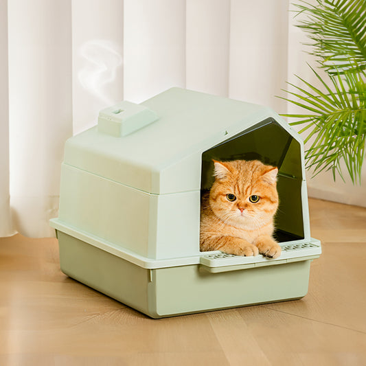 Foldable Enclosed Cat Litter Box with Air Filter – Privacy & Easy Clean Design for Cats