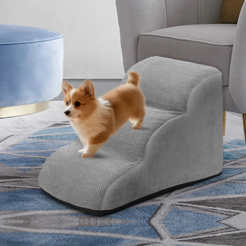 Non-Slip Pet Stairs with Removable Cover – Comfortable & Stable for Small Dogs
