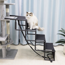 Lightweight Folding Pet Stairs - Adjustable Telescopic Ladder for Cats & Dogs