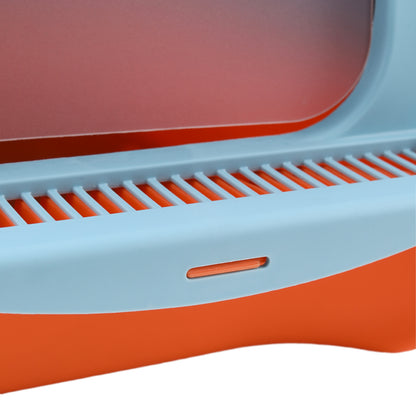 Durable Flip-Top Cat Litter Box with Odour Control & Scoop