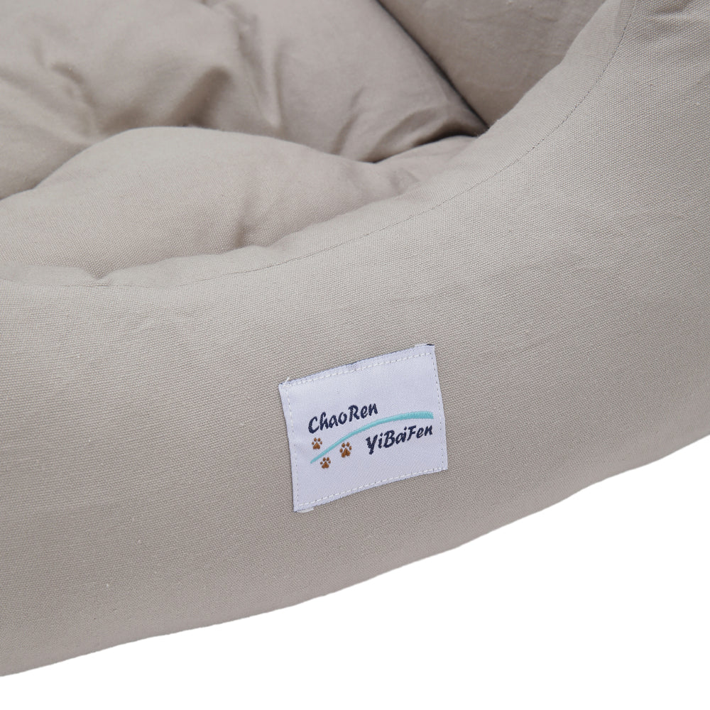 Light Grey Travel Pet Bed with Storage Pockets – Cozy Car Seat Protector with Safety Straps