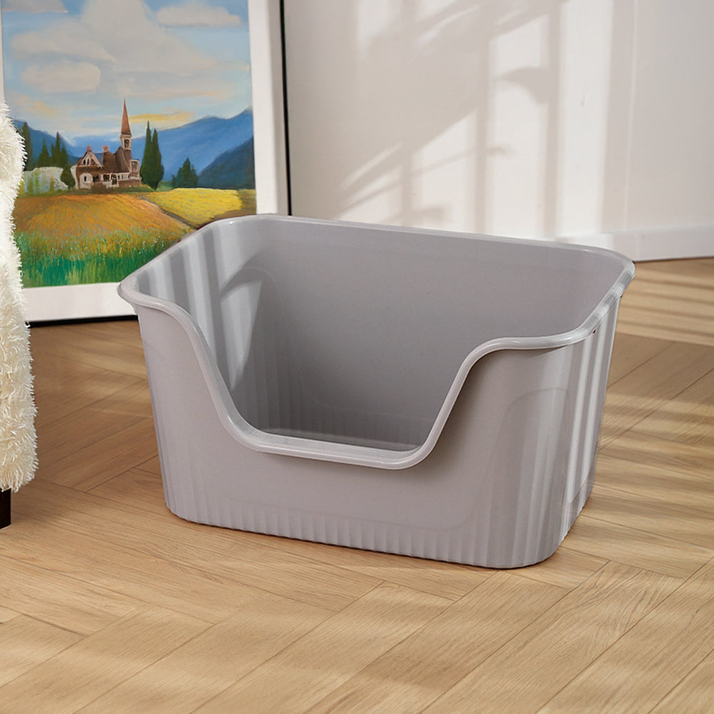 Open Top Cat Litter Box with Scoop – Easy Entry & Spill-Proof Design