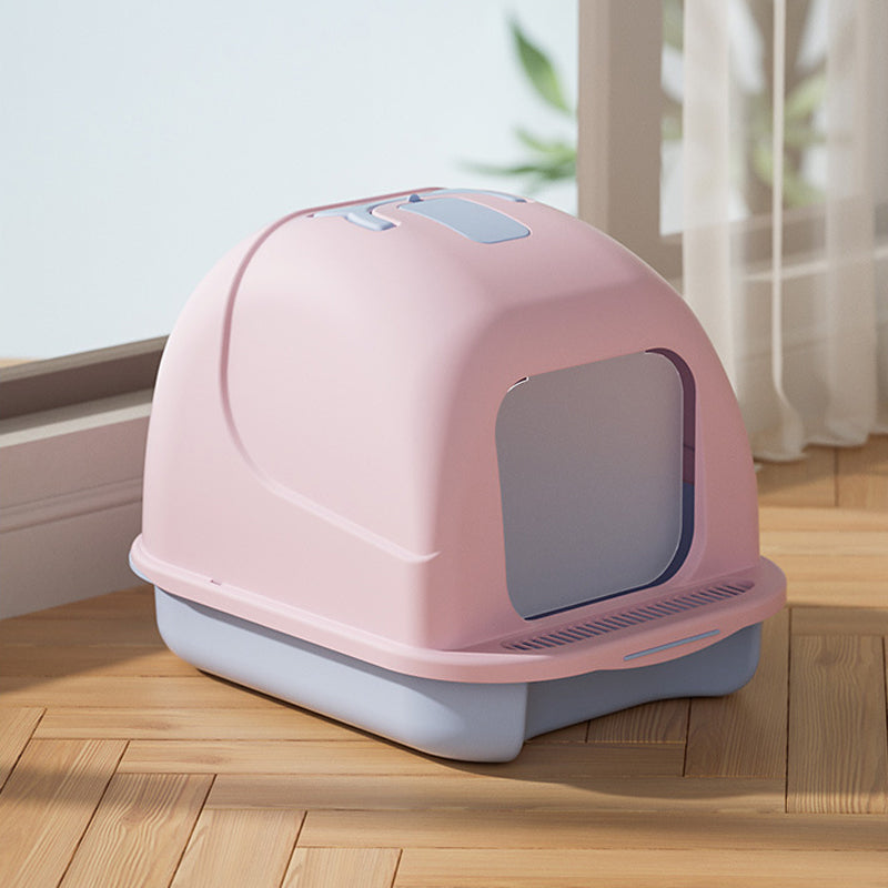 Durable Flip-Top Cat Litter Box with Odour Control & Scoop