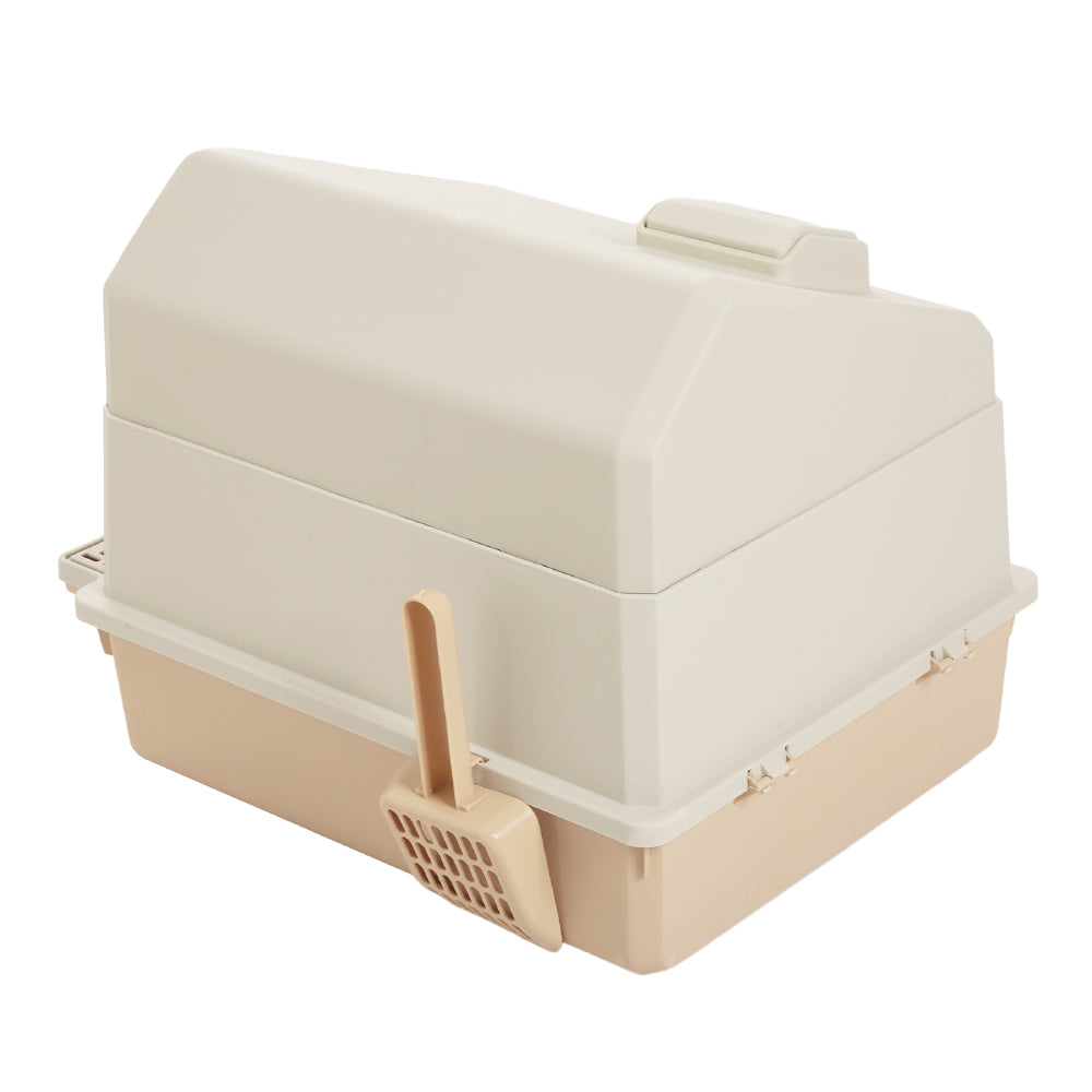 Foldable Large Cat Litter Box with Two-Way Door & Deodorizing Compartment – Multi-Cat Friendly, Easy-Clean Design