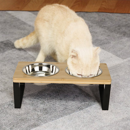 Elevated Dual-Bowl Pet Feeder – Stylish & Comfortable Feeding Stand for Cats and Dogs
