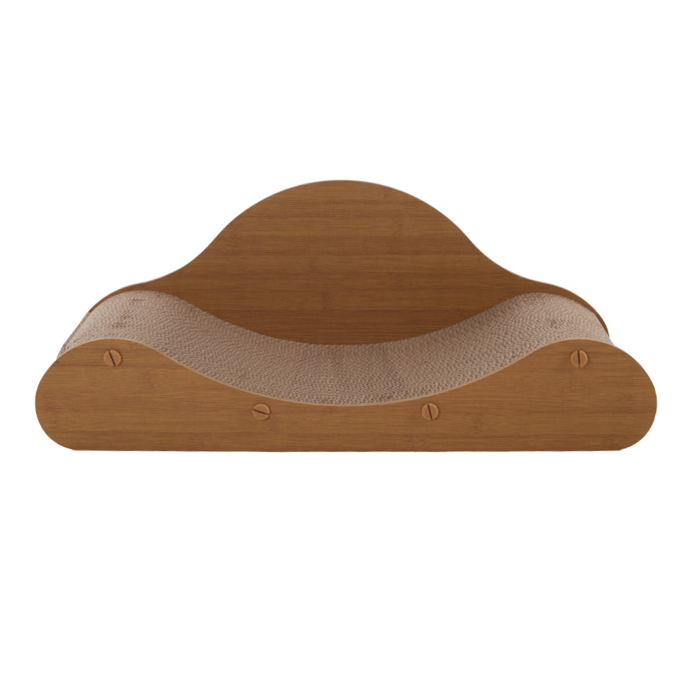 Extra-Large Corrugated Cat Scratcher and Lounger – Curved Resting Bed for Indoor Cats