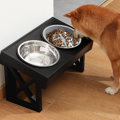 Height Adjustable Elevated Dual-Bowl Pet Feeder – Ergonomic Feeding Stand for Cats and Dogs