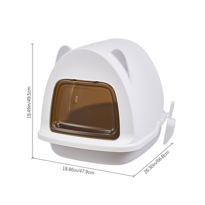 Detachable Cat Litter Box with Cat Ear Design – Privacy, Odor Control, and Easy-Clean Solution