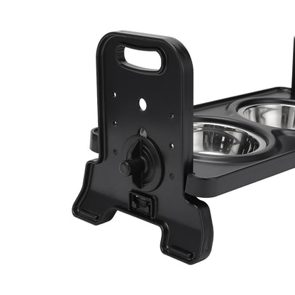 Elevated Pet Feeder with 2 Stainless Steel Bowls – Adjustable Height Stand for Cats and Dogs