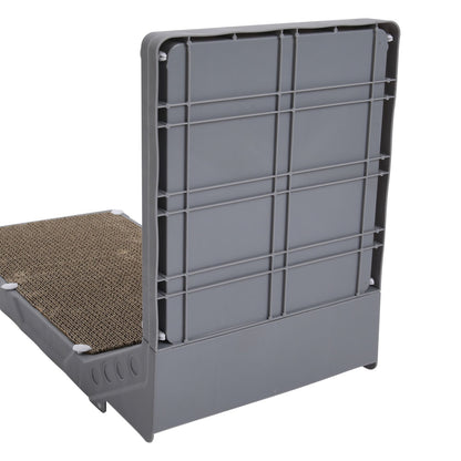 L-Shaped Corrugated Cat Scratcher with Rolling Ball Toys – Wall-Fit Design for Claw Care & Play