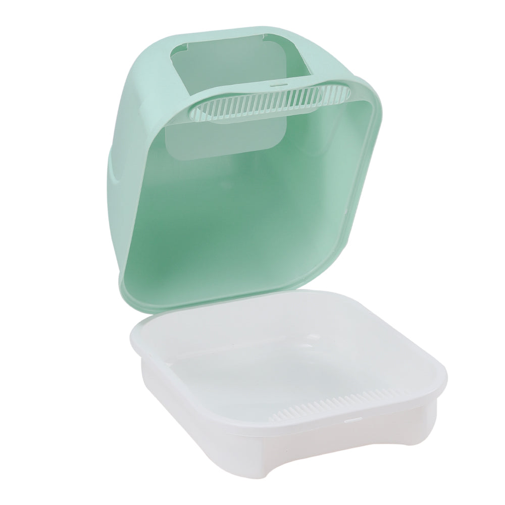 Durable Flip-Top Cat Litter Box with Odour Control & Scoop