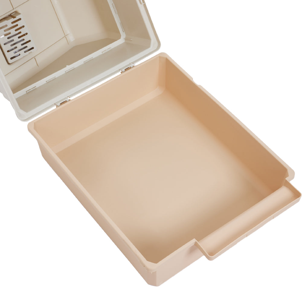 Foldable Large Cat Litter Box with Two-Way Door & Deodorizing Compartment – Multi-Cat Friendly, Easy-Clean Design