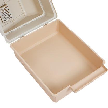 Foldable Large Cat Litter Box with Two-Way Door & Deodorizing Compartment – Multi-Cat Friendly, Easy-Clean Design