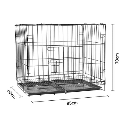 Foldable Wire Pet Crate with Dual Doors and Removable Tray – Secure & Easy-Clean Kennel for Small Pets