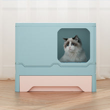 Foldable Enclosed Cat Litter Box with Pull-Out Drawer and Scoop – Odour-Controlled, Easy-Clean Design