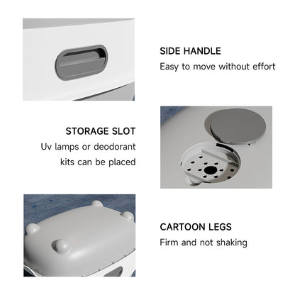 Large Hooded Cat Litter Box with Built-in UV Sterilization and Dual-Entry Design