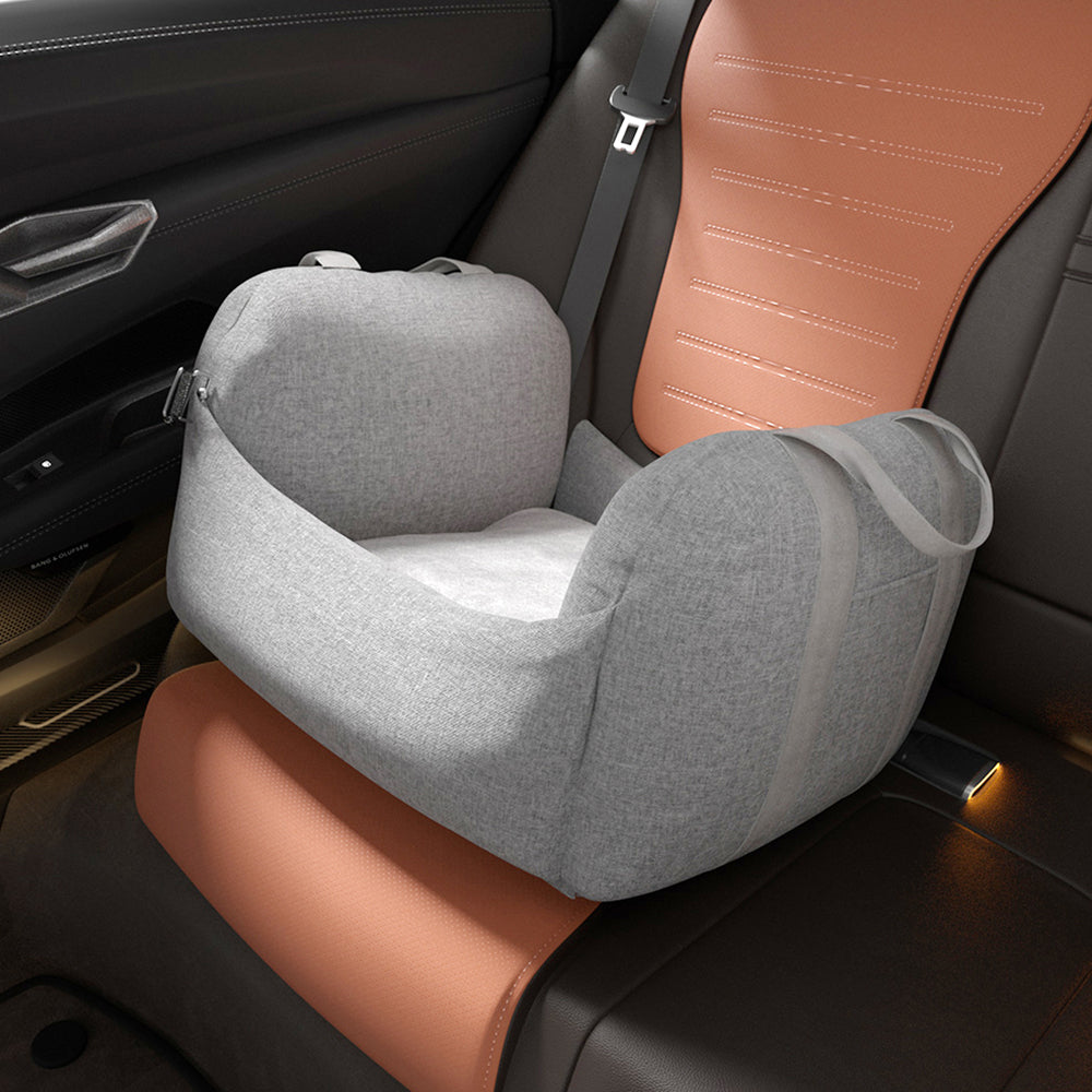 Travel Pet Car Seat – Light Grey, Washable & Durable