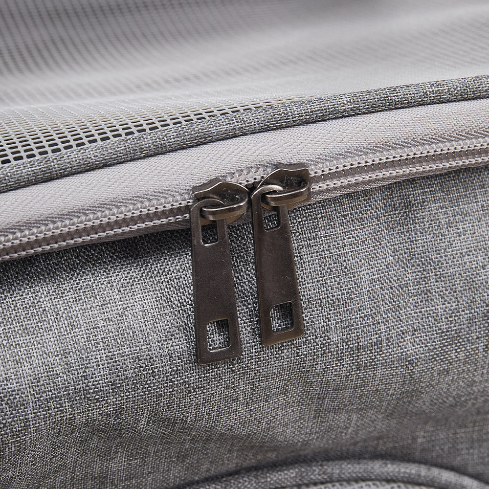Grey Oxford Pet Travel Carrier – Soft-Sided, Foldable & Breathable Design