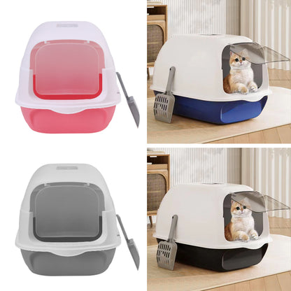 Detachable Cat Litter Box with Flip-Top Access and Built-in Deodorizer