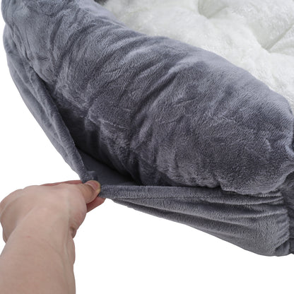 Dog Car Seat Bed for Small to Medium Pets – Travel Booster with Adjustable Strap & Storage Pockets