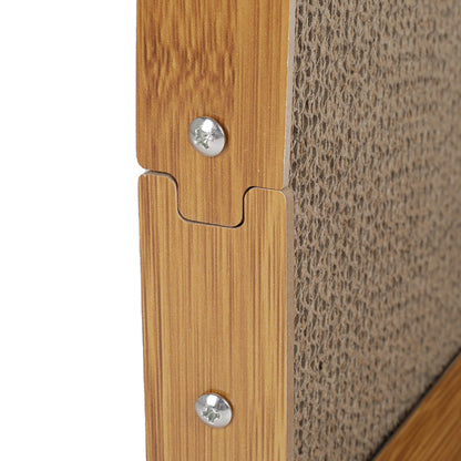 L-Shaped Corrugated Cat Scratcher with Toys – Space-Saving, Durable, and Cat-Friendly Design