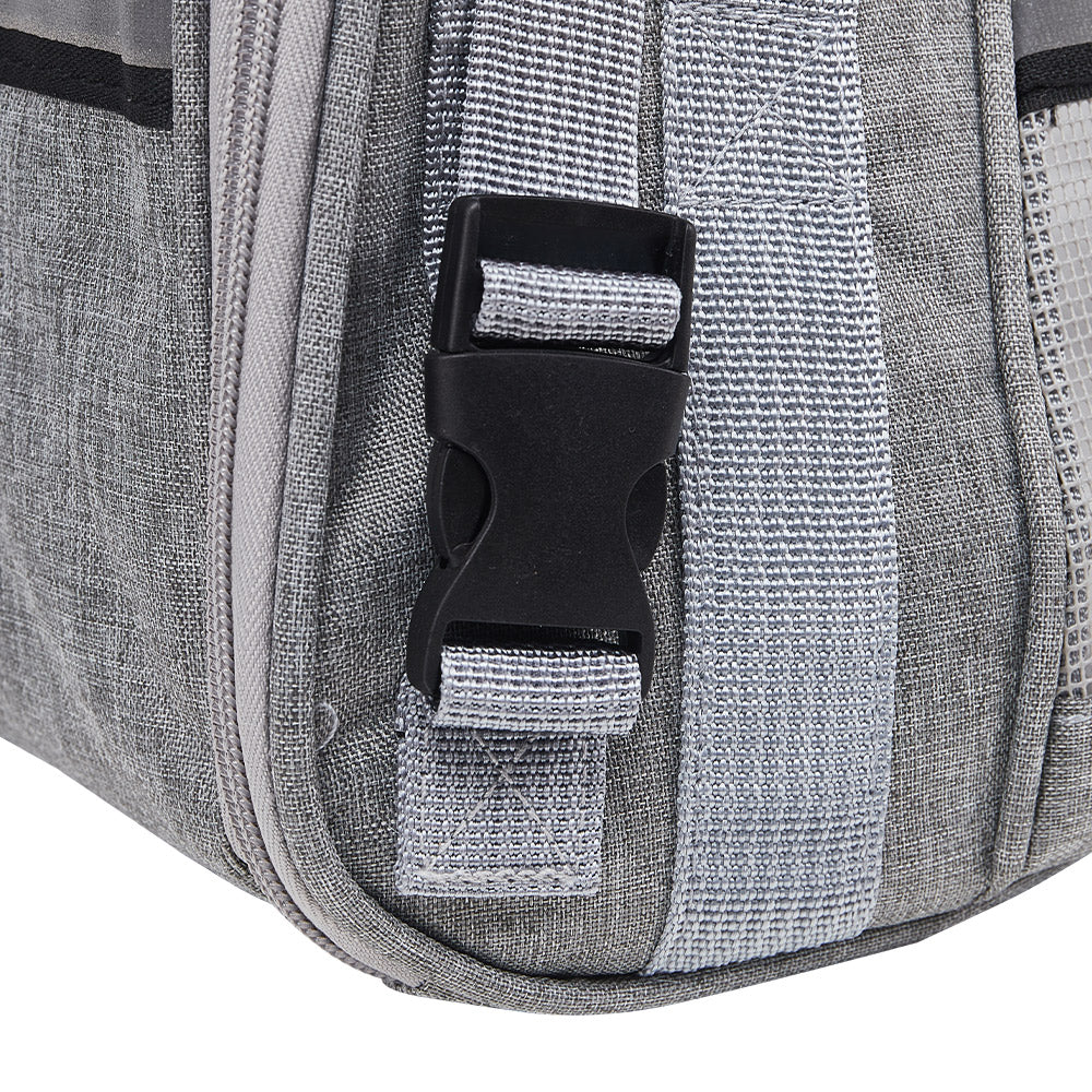 Grey Oxford Pet Travel Carrier – Soft-Sided, Foldable & Breathable Design