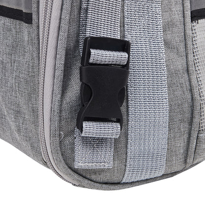 Grey Oxford Pet Travel Carrier – Soft-Sided, Foldable & Breathable Design