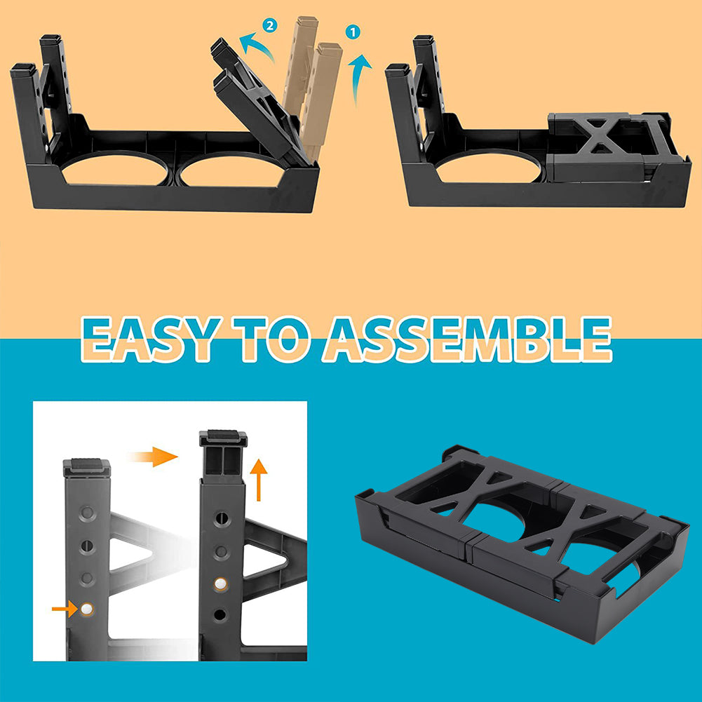 Adjustable Elevated Pet Feeder with Dual Stainless Steel Bowls and Foldable Stand