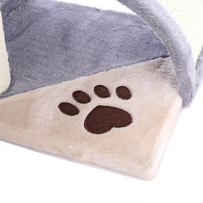 Multi-Level Cat Scratching Post – Sisal Arch with Plush Perch and Dangling Toys