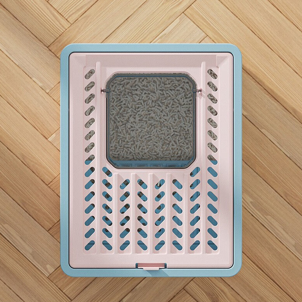 Foldable Enclosed Cat Litter Box with Pull-Out Drawer and Scoop – Odour-Controlled, Easy-Clean Design