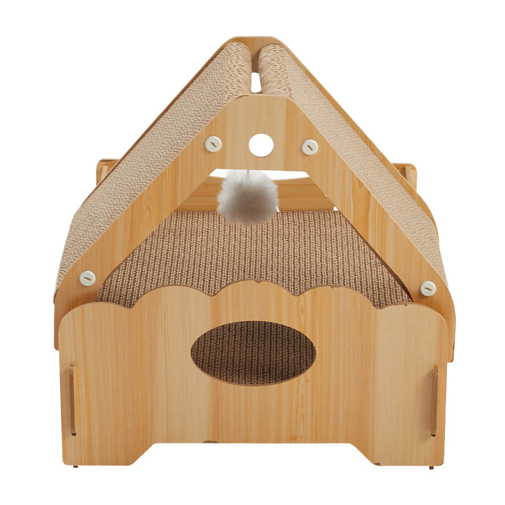 Multi-Functional Cat Scratching Board with Hanging Toy Ball – Durable, Interactive Resting House for Cats