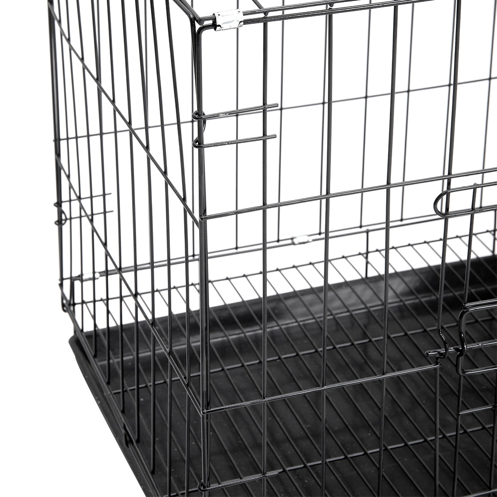 Foldable Wire Pet Crate with Dual Doors and Removable Tray – Secure & Easy-Clean Kennel for Small Pets
