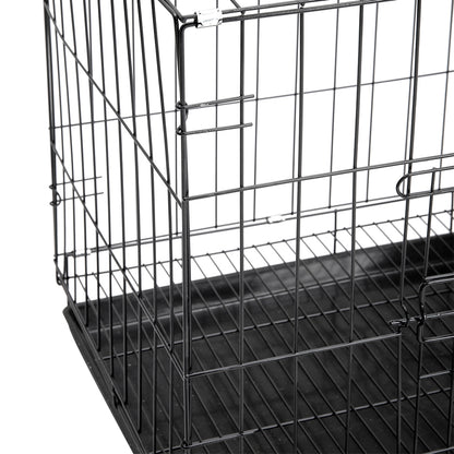 Foldable Wire Pet Crate with Dual Doors and Removable Tray – Secure & Easy-Clean Kennel for Small Pets