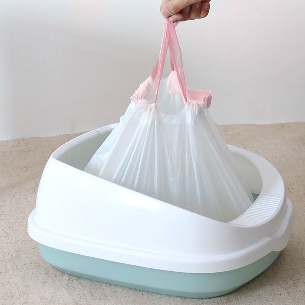 Drawstring Cat Litter Box Liners – Leak-Proof, Disposable & Easy to Use, 12 Count Roll