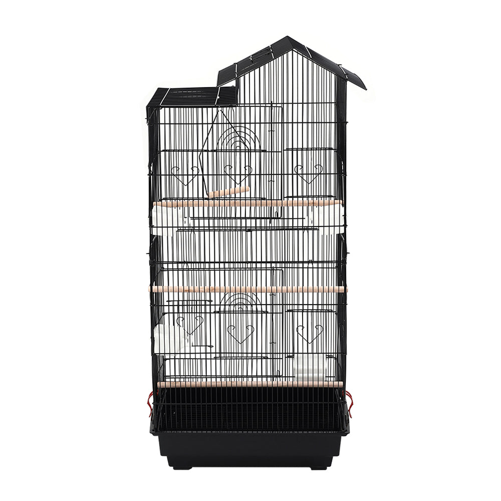 Large Metal Bird Cage with Swing, Perches, and Feeding Stations – Ideal for Small to Medium Pet Birds
