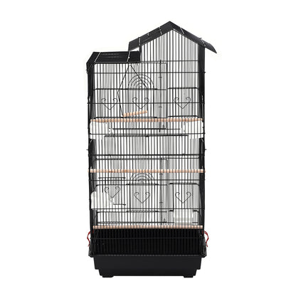 Large Metal Bird Cage with Swing, Perches, and Feeding Stations – Ideal for Small to Medium Pet Birds