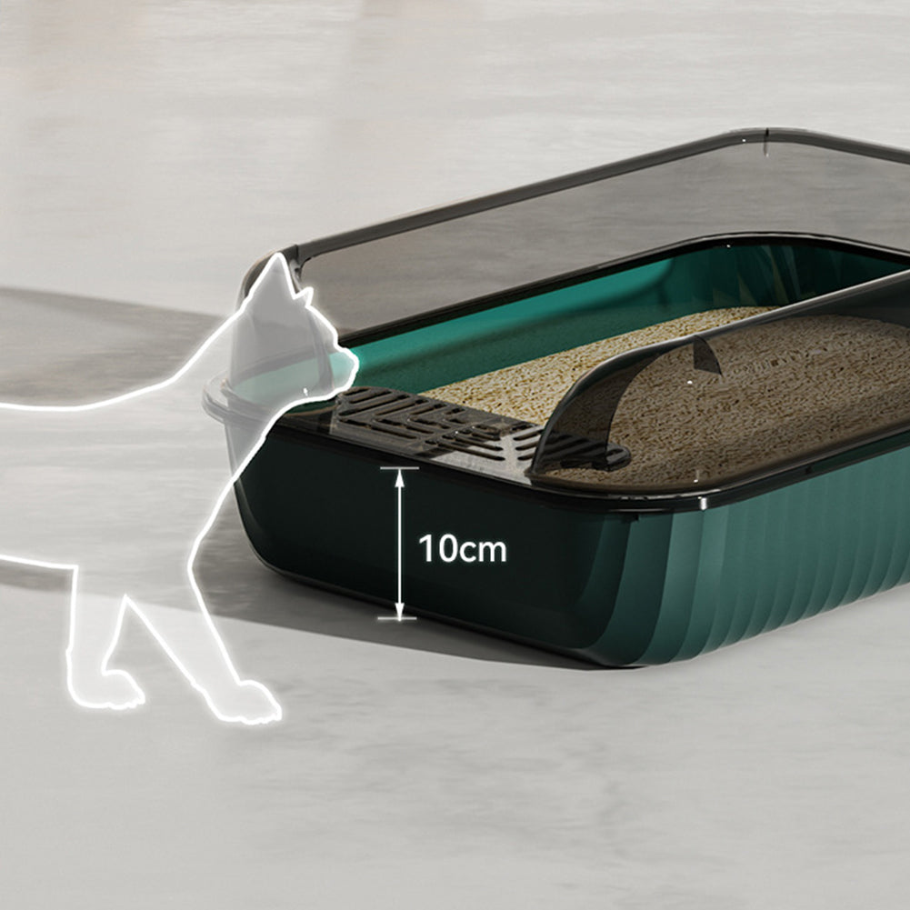 Large Semi-Closed Cat Litter Box with Scoop – Anti-Splash Design for Odour Control and Easy Cleaning