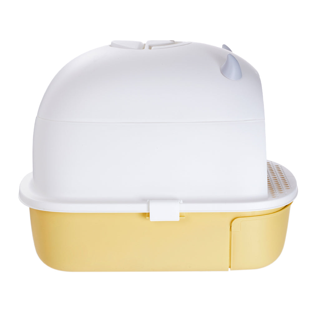 Fully Enclosed Cat Litter Box with Pull-Out Drawer and Deodorizer – Space-Saving, Odour-Reducing Design