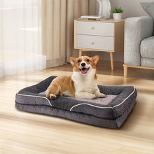 Dark Grey Anti-Slip Pet Bed with Plush Interior & Removable Cover