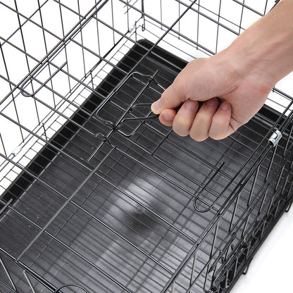 Foldable Wire Pet Crate with Dual Doors and Removable Tray – Secure & Easy-Clean Kennel for Small Pets
