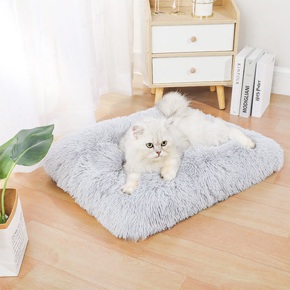 Plush Rectangle Pet Bed with PP Cotton Fill – Soft, Comfortable & Stylish
