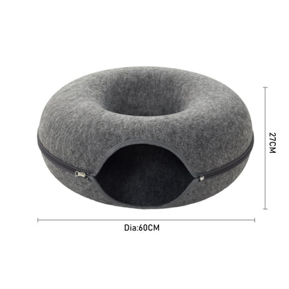 3-in-1 Felt Cat Tunnel Bed – Cozy Play Tunnel & Resting Space for Cats