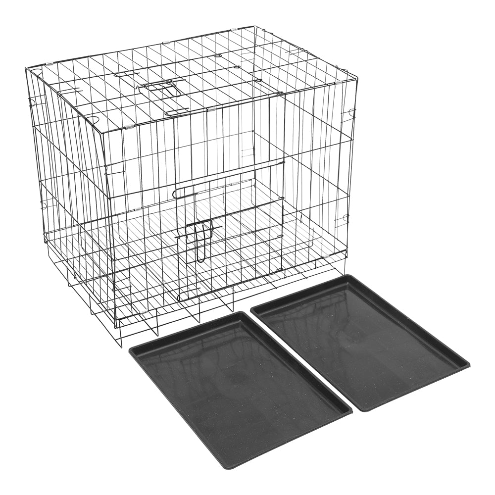 Foldable Wire Pet Crate with Dual Doors and Removable Tray – Secure & Easy-Clean Kennel for Small Pets
