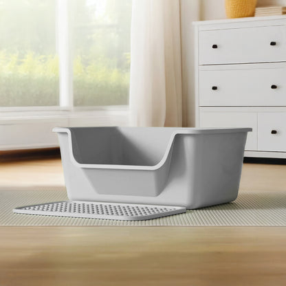 Large Anti-Splash Cat Litter Box with Mat and Scoop – Easy Access & Mess-Free Design