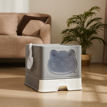 Hooded Cat Litter Box with Odour Control and Top Entry Design