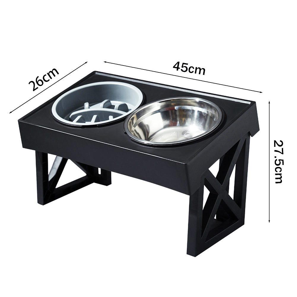 Height Adjustable Elevated Dual-Bowl Pet Feeder – Ergonomic Feeding Stand for Cats and Dogs